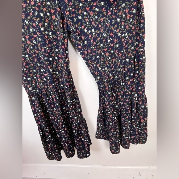 UMGEE USA FLORAL FALL OFF THE SHOULDER Navy jumpsuits Jumper SIZE M - Picture 5 of 9